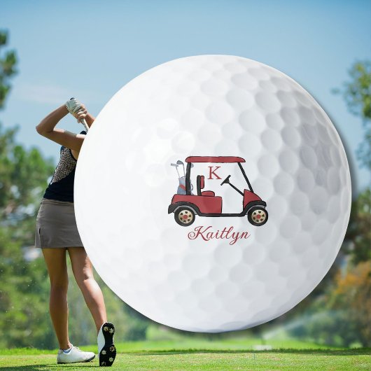 Stralend in rood aangepaste kar naam monogram golfballen
