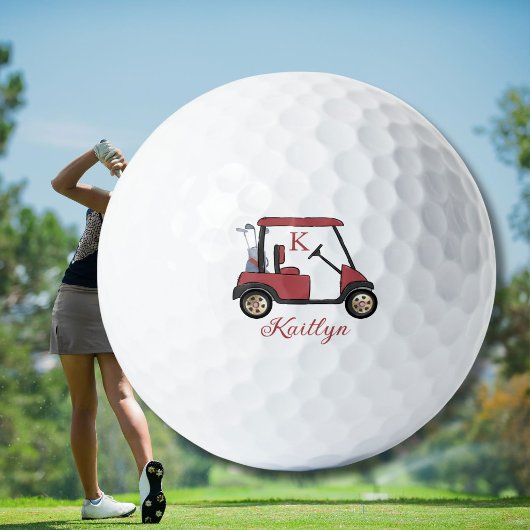 *Stralend in rood aangepaste karnaam monogram Golfballen