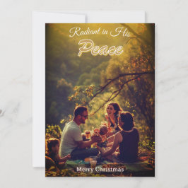 Stralend in Zijn Vrede Religieus Elegant Eén Foto Feestdagenkaart