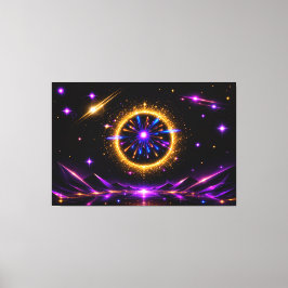 Stralend Kosmisch Portaal | Neon Melkweg Strak Doe Canvas Afdruk