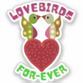 Stralend Liefdesvogels Hart Ontwerp  Sticker (Voorkant)