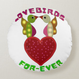Stralend Liefdesvogels Hart Ontwerp Worp Kussen