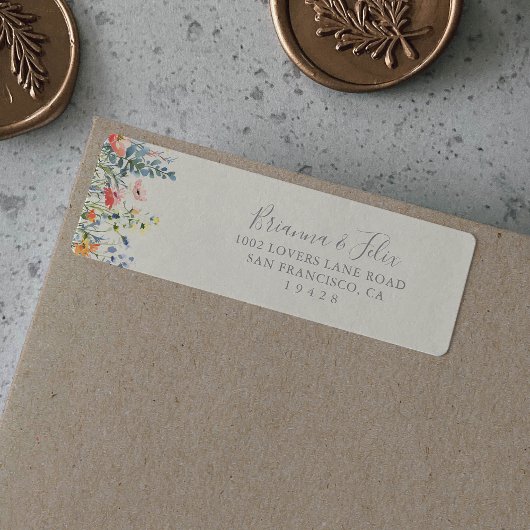 Stralend meerkleurig retouradreslabel met wilde bl etiket