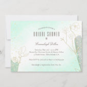 Stralend Mint Groen Botanisch Glitter Vrijgezellen Kaart (Voorkant)