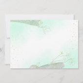 Stralend mintgroene bladglitter bruiloft kaart (Achterkant)