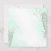 Stralend mintgroene botanische glittershuwelijk kaart (Achterkant)