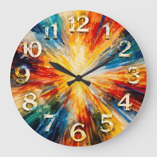 Stralend Moment — Expressieve Abstract Grote Klok (Voorkant)