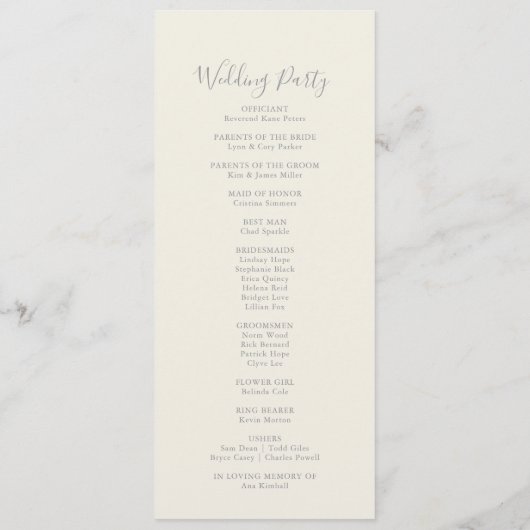 Stralend multikleurig wildbloemen-huwelijksprogram programmakaart (Achterkant)