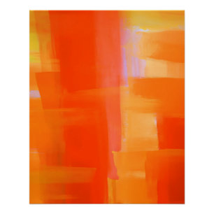 Stralend Oranje en Gouden Abstracte Blokken Perfect Poster