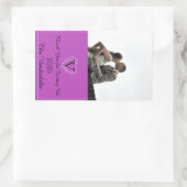 Stralend Orchidee Monogram Wijnflesje Etiket (Tas)