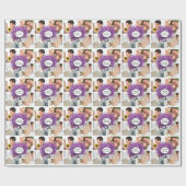 Stralend Paars Hartblad Boom Bruiloft Cadeaupapier (Vlak)