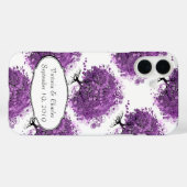 Stralend Paars Hartblad Boom Bruiloft Case-Mate iPhone Case (Achterkant (horizontaal))
