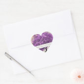 Stralend Paars Hartblad Boom Bruiloft Hart Sticker (Envelop)