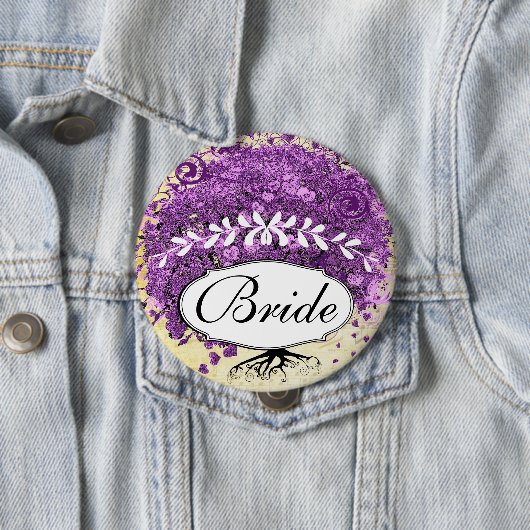 Stralend Paars Hartblad Boom Bruiloft Ronde Button 4,0 Cm (In situ)