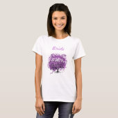 Stralend Paars Hartblad Boom Bruiloft T-shirt (Voorkant volledig)