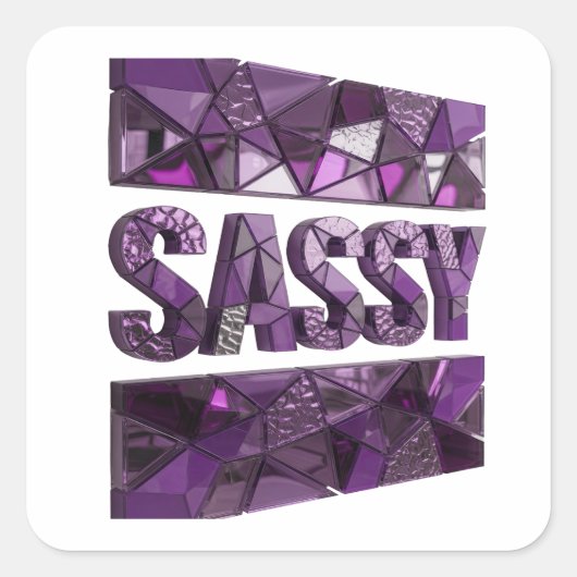Stralend Paarse SASSY Sticker Ontwerp (Voorkant)