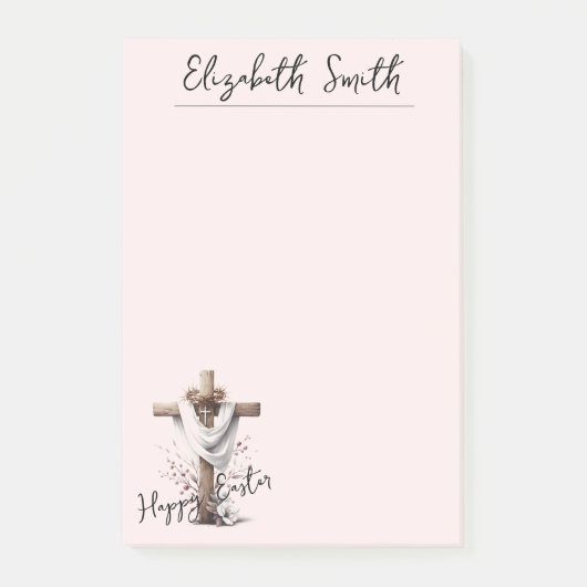 Stralend Paaskruis met Bloemaccenten Post-it® Notes (Voorkant)