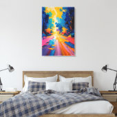 Stralend pad - Levendig Abstract landschap Canvas Afdruk (Insitu (Slaapkamer))
