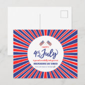 Stralend Patriottisch Jubileum Uitnodiging Briefkaart (Voorkant / Achterkant)