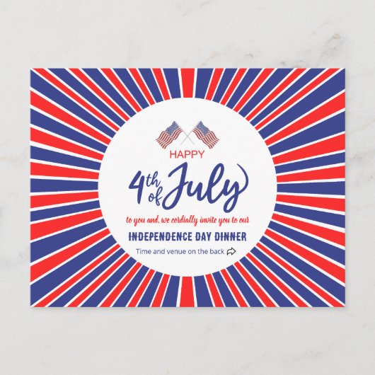 Stralend Patriottisch Jubileum Uitnodiging Briefkaart (Voorkant)