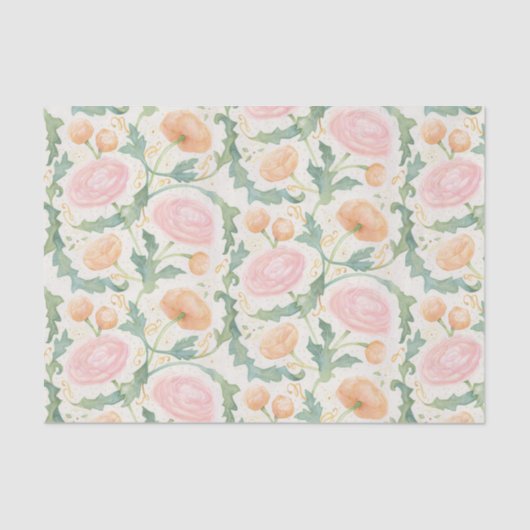 Stralend Ranunculus-weefselpapier Tissuepapier (Voorkant)