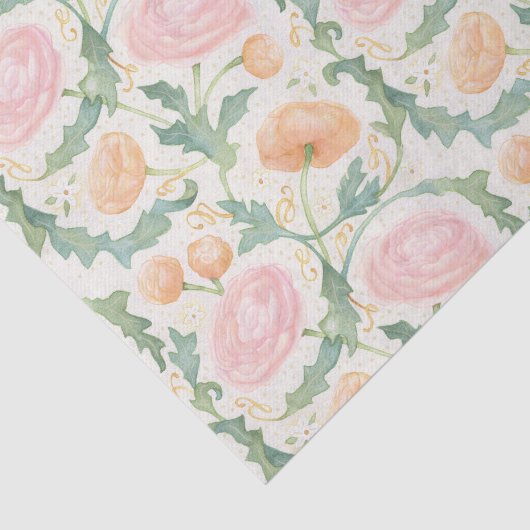 Stralend Ranunculus-weefselpapier Tissuepapier (Detail)
