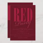 Stralend rode feestelijke uitnodigingen (Voorkant / Achterkant)