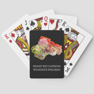 Stralend Rode Kristal Wulfeniet Energie Flow Miner Pokerkaarten