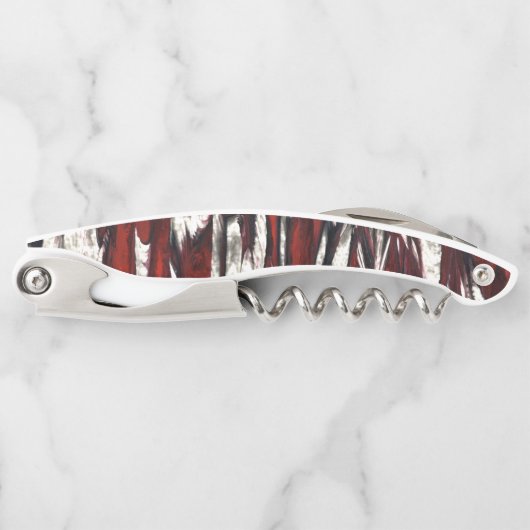 Stralend rood Abstract patroon Kurkentrekker (Voorkant)