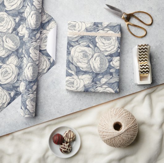 Stralend Roos Bloem Retro Inpakpapier (Crafts)