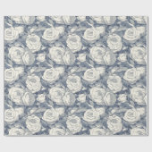 Stralend Roos Bloem Retro Inpakpapier (Vlak)