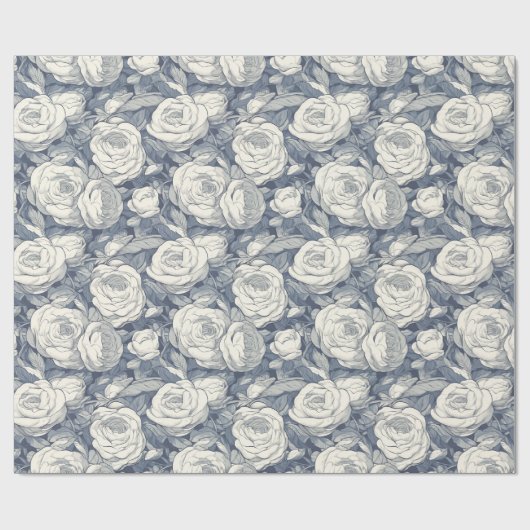 Stralend Roos Bloem Retro Inpakpapier (Vlak)