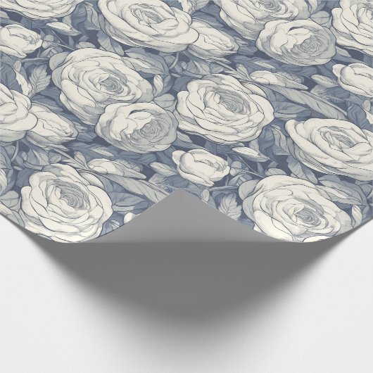 Stralend Roos Bloem Retro Inpakpapier (Hoek)