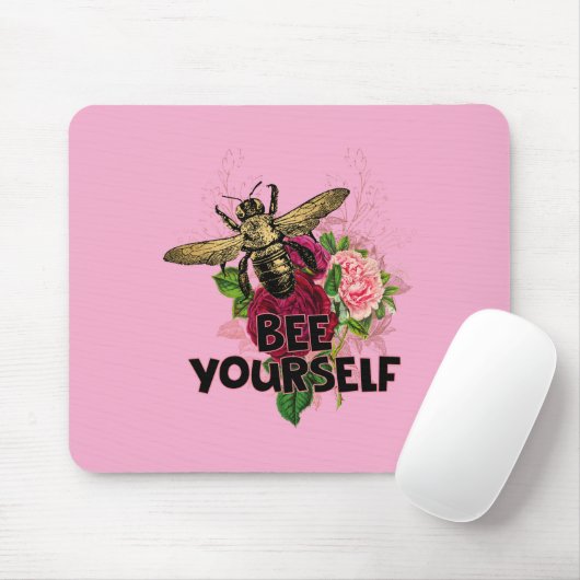 Stralend Roos & de Zachte Bij, Bee Yourself Muismat (Met muis)