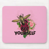 Stralend Roos & de Zachte Bij, Bee Yourself Muismat (Voorkant)