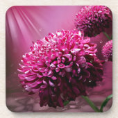 Stralend Roze Chrysanthemum Bloem Bier Onderzetter (Voorkant)