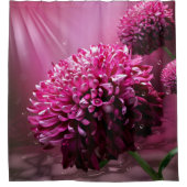 Stralend Roze Chrysanthemum Bloem Douchegordijn (Voorkant)