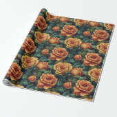 Stralend Roze Groene Inpakpapier (Uitgerold)