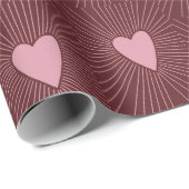 Stralend roze hart cadeaupapier (Rol Hoek)