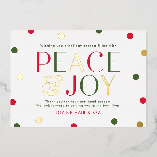 Stralend Seizoen FOLIE Zakelijke Vakantie Kaart (Voorkant)