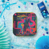 Stralend Spectrum: Mooi multi-kleurenontwerp Papieren Bordje (Feest)