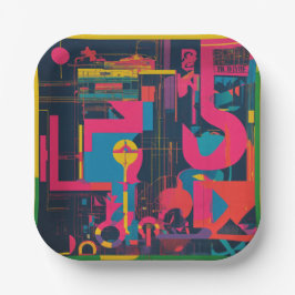 Stralend Spectrum: Mooi multi-kleurenontwerp Papieren Bordje