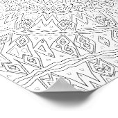 Stralend Tribal Sunburst Mandala Patroon Ontwerp Poster (Hoek)