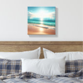 Stralend tropisch strand met sprankelend turquoise canvas afdruk (Insitu (Slaapkamer))