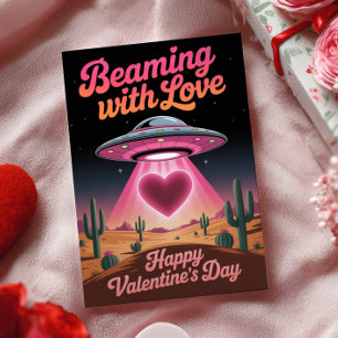 Stralend van Liefde Retro Gelukkige Valentijnsdag Feestdagenkaart