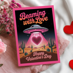 Stralend van Liefde UFO Grap Valentijnsdag Briefkaart