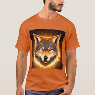 Stralend Wolfengezicht Verlicht door Gouden Licht T-shirt