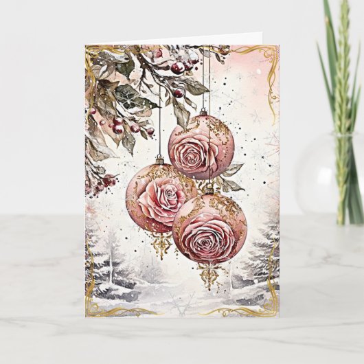 Stralend Yuletide Zegeningen Kaart (Voorkant)