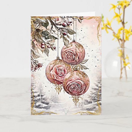 Stralend Yuletide Zegeningen Kaart (Gele Bloem)