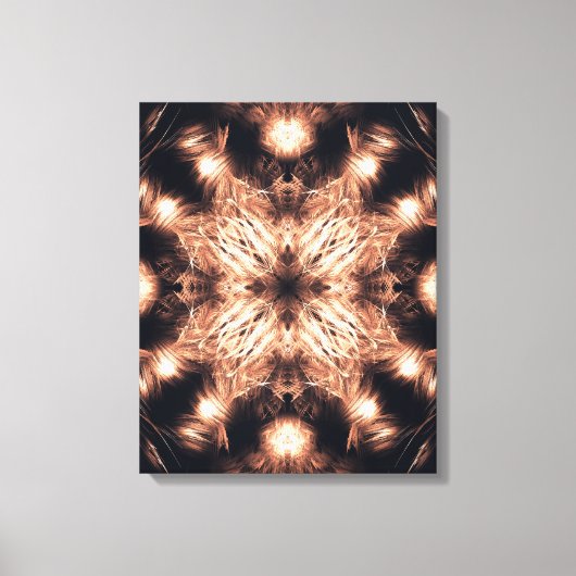 Stralend Zandsteen Fractale Mandala Kunst Canvas Afdruk (Voorkant)